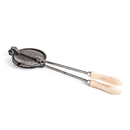 Presa din fonta pentru slanina (picurator), cu manere de lemn